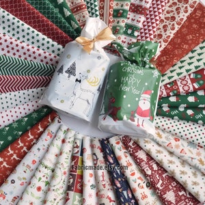 38 Choose - Green Red Christmas Cotton Fabric X&#39;mas Collection - 1/2 yard