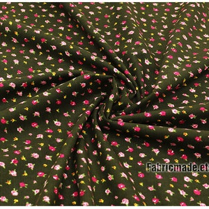 Corduroy Floral Fabric- Tiny Rose Daisy Flower Corduroy Cotton - 1/2 Yard
