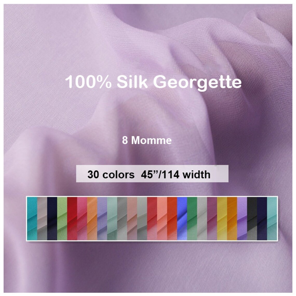 30 Colors Solid Silk Fabric 100 Pure Silk Crepe Etsy