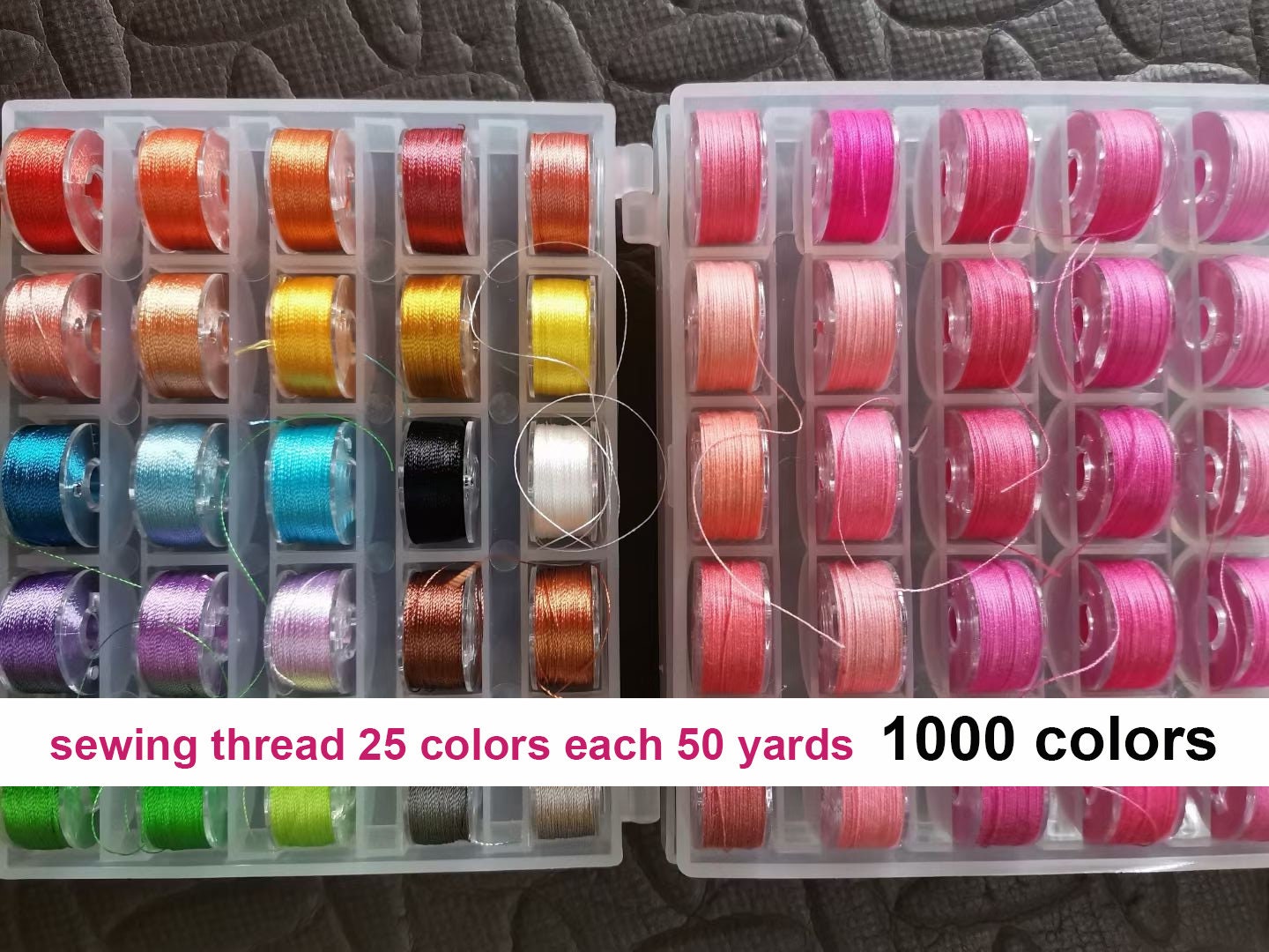 NEX Sewing Thread Assortment Cotton Spools Thread Set for Sewing Machine,  24 Colors 1000 Yards Each