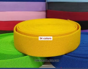 4 yards 34 colors choose - 1 inch/ 25mm Basic Elastic Band, Twill Elastic Webbing, Twill Weave