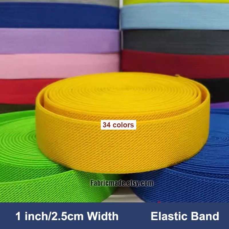 Colorful 1 Inch Double Side Plain Woven Elastic Webbing Band Heavy Stretch  High Elasticity Knit Elastic Band for Waistbands - China Elastic Webbing  and Plain Elastic Webbing price