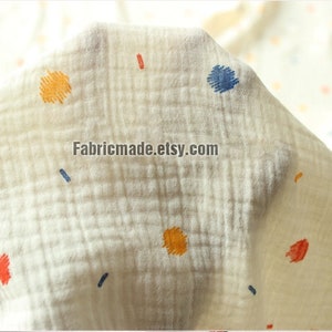 Double Gauze  Colorful Spots Cotton Fabric - 1/2 Yard