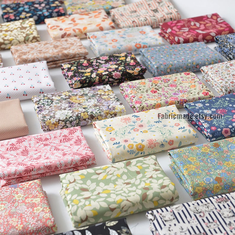 50 styles Little Floral Cotton Fabric Shabby Flower Cotton Fabric Collection 1/2 yard image 3