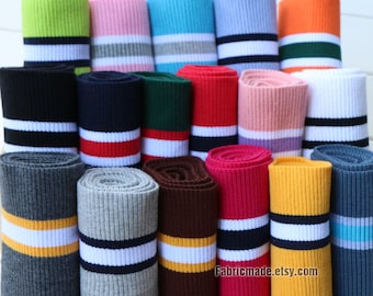 21 colors Stripes Ribbing- 15cm x 80cm Ribbing and Binding Knit Fabric For Neckline, Cuffs, Hems