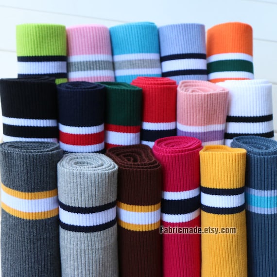 3 pcs SET of Elastic Rib Knit Fabric 2 x CUFF + 1 x WAISTBAND Elastic  ends-up