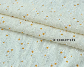 Pastel Daisy Cotton Fabric For Girls Dolls - 1/2 yard