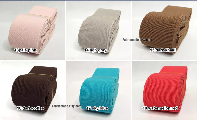 2 yards 27 colors choose 3 inches/ 75mm Elastic Band, Twill Elastic Webbing image 4