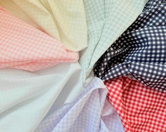 Pastel 5mm Gingham Chek Plaid Cotton Fabric- 1/2 yard