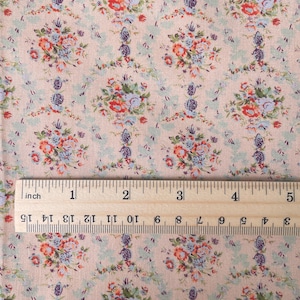 Tiny Floral Garland Round Stripes Flower Cotton Fabric - 1/2 yard image 7