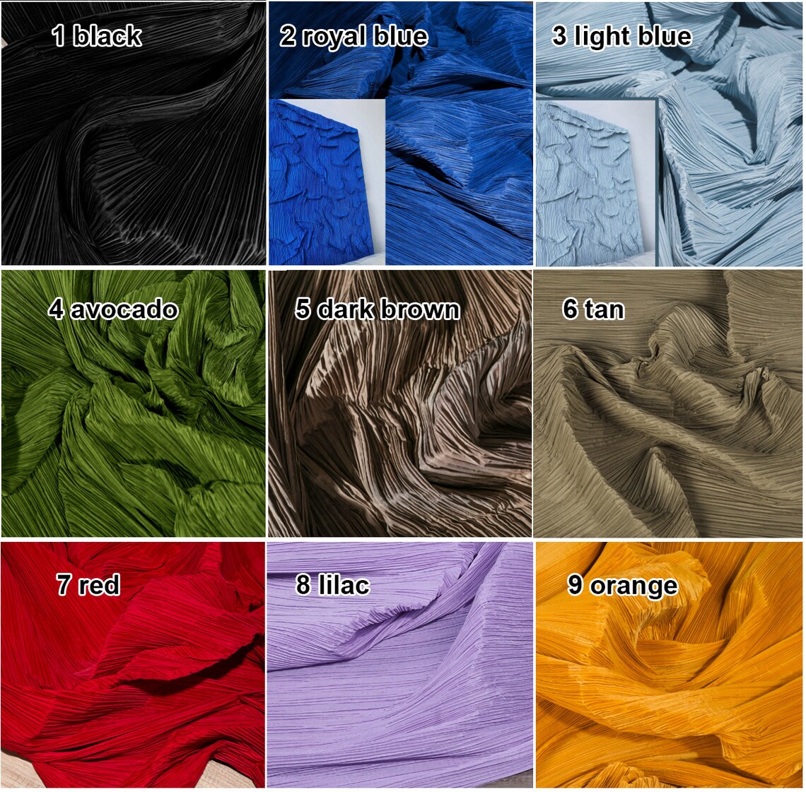 13 colors Crinkled Fabric Washable Designer Fabric For DIY Etsy