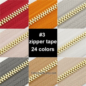No. 3 5 8 Luxury Metal DIY Zipper Tape by the Yard Gold Tooth zipper Accessories One yard zdjęcie 2