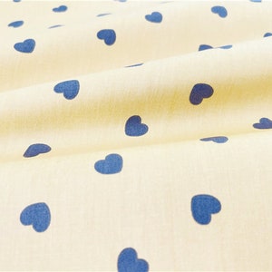 Love heart Cotton Fabric For Kids Dress Quilting 1/2 yard 5 yellow background