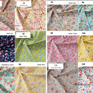 50 styles Little Floral Cotton Fabric Shabby Flower Cotton Fabric Collection 1/2 yard image 4