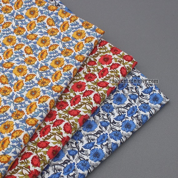 cotton dress fabric by the yard Poppy Red Cotton Sateen Smocked Shirred Fabric by the Yard