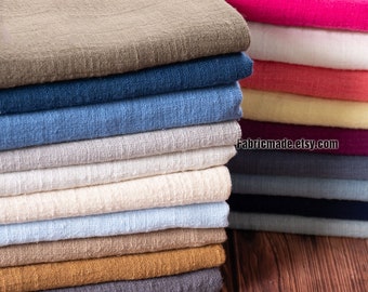 32 Colors- Linen Fabric Light Weight Summer Linen Cotton Blended Bamboo Joint Texture- Fabric by Yard