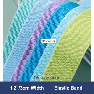4 Meter 35 Farben wählen - 1,2 Zoll / 30 mm Gummiband, elastisches Twill Gurtband, Bekleidungszubehör