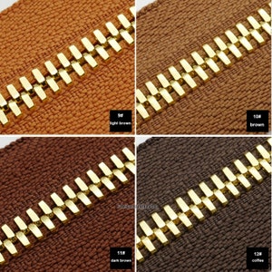 No. 3 5 8 Luxury Metal DIY Zipper Tape by the Yard Gold Tooth zipper Accessories One yard zdjęcie 6