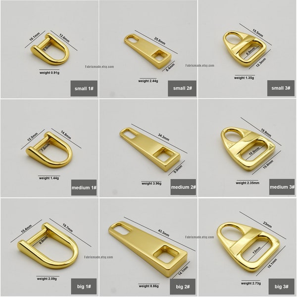 5pcs - No.3 5 8 metal Zipper Pulls Brass Metal Zipper In Rosy Gold Silver Gunmetal