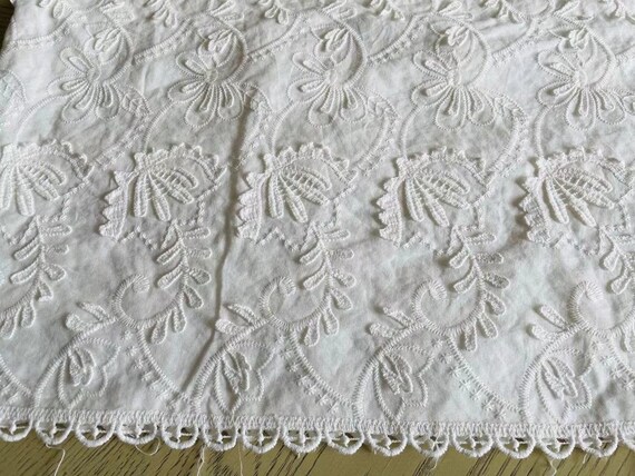 thumbnail image 2 of 3D White Ivory Bridal Lace Fabric, Floral Flower Lace Veil Material, Bride Wedding Dress, Soft Embroidery Tulle Applique Fabric By The Yard 2 of 10