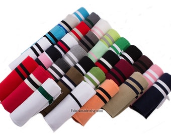 Striped Cotton Ribbing Knit Fabric - Neckline, Cuffs, Hems