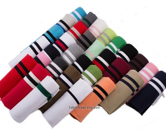 1X1 33 colors Stripes Ribbing- 15cm x 80cm Ribbing and Binding Knit Fabric For Neckline, Cuffs, Hems