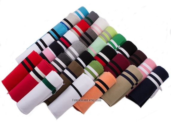 A pair Hems Cuffs 1X1 1.4 2.5 3.5cm 6.5cm Stripes Cotton Ribbing Ribbing and Binding Knit Fabric For Neckline