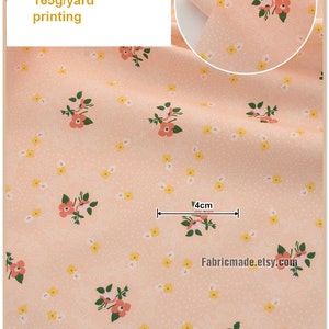 Katoenen stof met kleine bloemen schelpdots voor jurkgordijn - kant van 1/2 werf