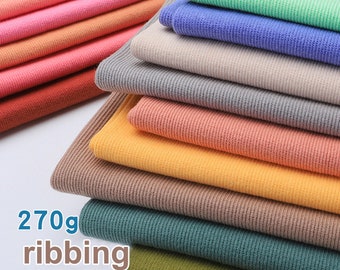 Cotton Ribbing Knit Fabric - 2x2, 270gsm, 47" Wide, Binding & Cuffs
