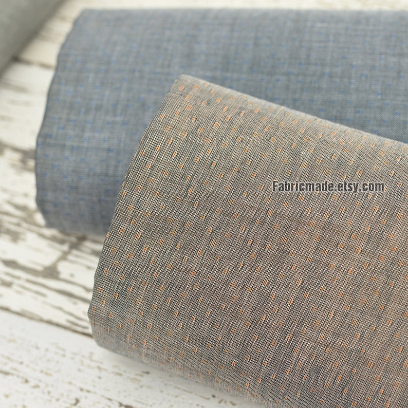 Reversible Yarn Dye Cotton Fabric Jacquard Dots Reversible Etsy
