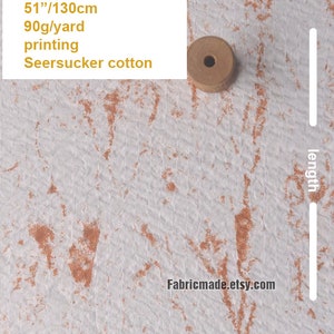 Tie Dye Seersucker Bubble Cotton Fabric Blue Brown Black White 1/2 Yard 2 rust brown
