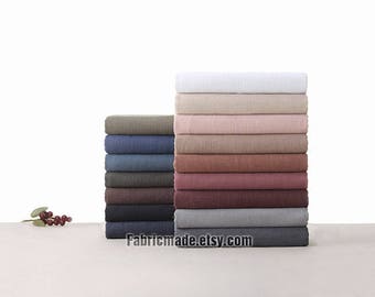 Vintage Style Solid Linen Cotton Fabric Pre Washed Heavy - 17 colors Fabric 1/2 yard