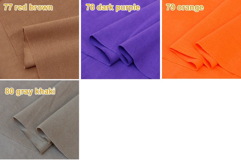 80 Colors Light Ribbing 7.8 Length 20 x 150cm Ribbing and Binding Knit Fabric For Neckline, Cuffs, Hems image 8