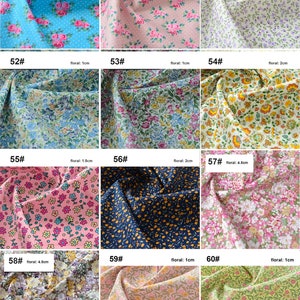 50 styles Little Floral Cotton Fabric Shabby Flower Cotton Fabric Collection 1/2 yard image 8