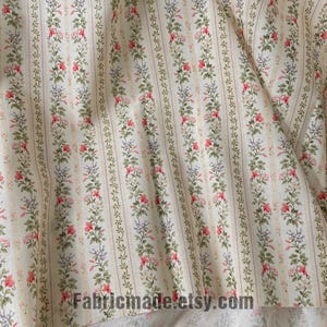 Tiny Floral Garland Round Stripes Flower Cotton Fabric - 1/2 yard image 11