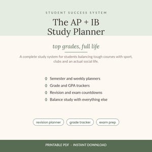AP IB Studieplanner | Studentensucces Systeem (Digitale Download)