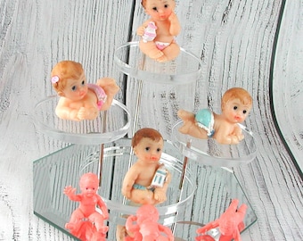 Miniature plastic baby 5 cm - crawls, sits, sleeps for doll's house