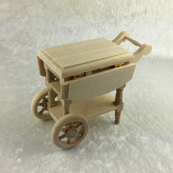 Chariot à thé 1:12 miniature, chariot de bar rétro, dînette, chariot à thé. Chariot à thé vintage, chariot de bar vintage