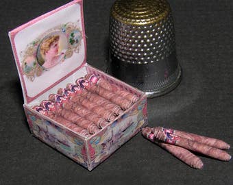 Cigars in boxes, paper minis, miniature paper kits for the dollhouse, the dollhouse, Dollhouse Miniatures