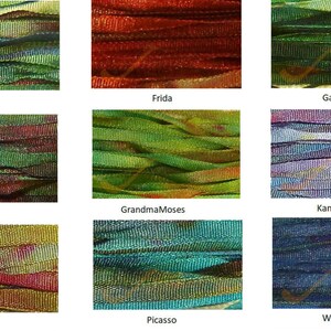 Hand-dyed silk ribbon 2mm x 1 m, for miniature handmade, ribbon embroidery, cross-stitch, embroidered threads, needlepoint,