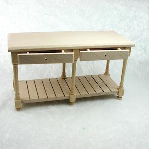 Rustic kitchen table with four drawers with board, for the dollhouse, the dollhouse, dollhouse miniatures, miniatures,