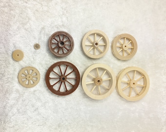 Wagenwiel, wiel voor de driewieler, de scooter, de auto, de wagen, de koets voor het poppenhuis