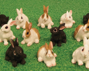 Kaninchen in Miniatur für die Puppenstube