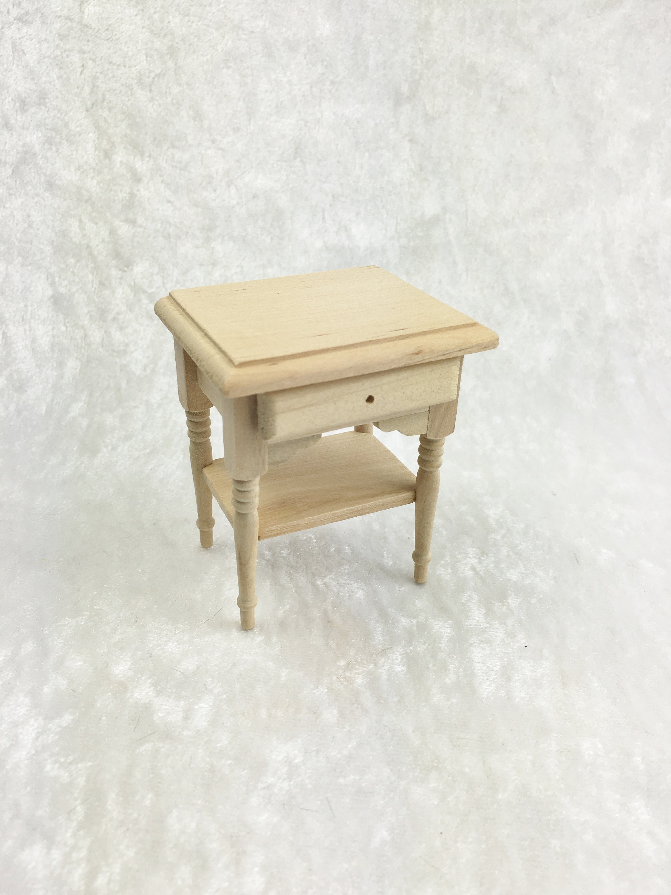 Dollhouse Miniature Coffee Table in White Painted Wood