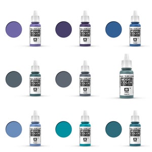 Vallejo Model Color: Purpurviolett, Blauviolett, Brilliantblau, Graublau, Französischblau, Mittelblau 17 ml Grundpreis 305,88 Euro L