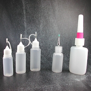 Applikator, wiederverwendbare Flasche mit ultrafeiner Spitze, Flasche mit Tülle die als Leimflasche verwendet werden kann