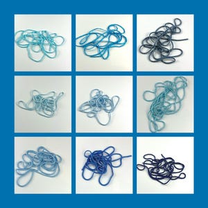 Bunka Babyblau, Hellblau, Jeansblau, Dunkelblau, Opal, Venedig, Mittelblau, Java Kayo für die Miniatur Handarbeit