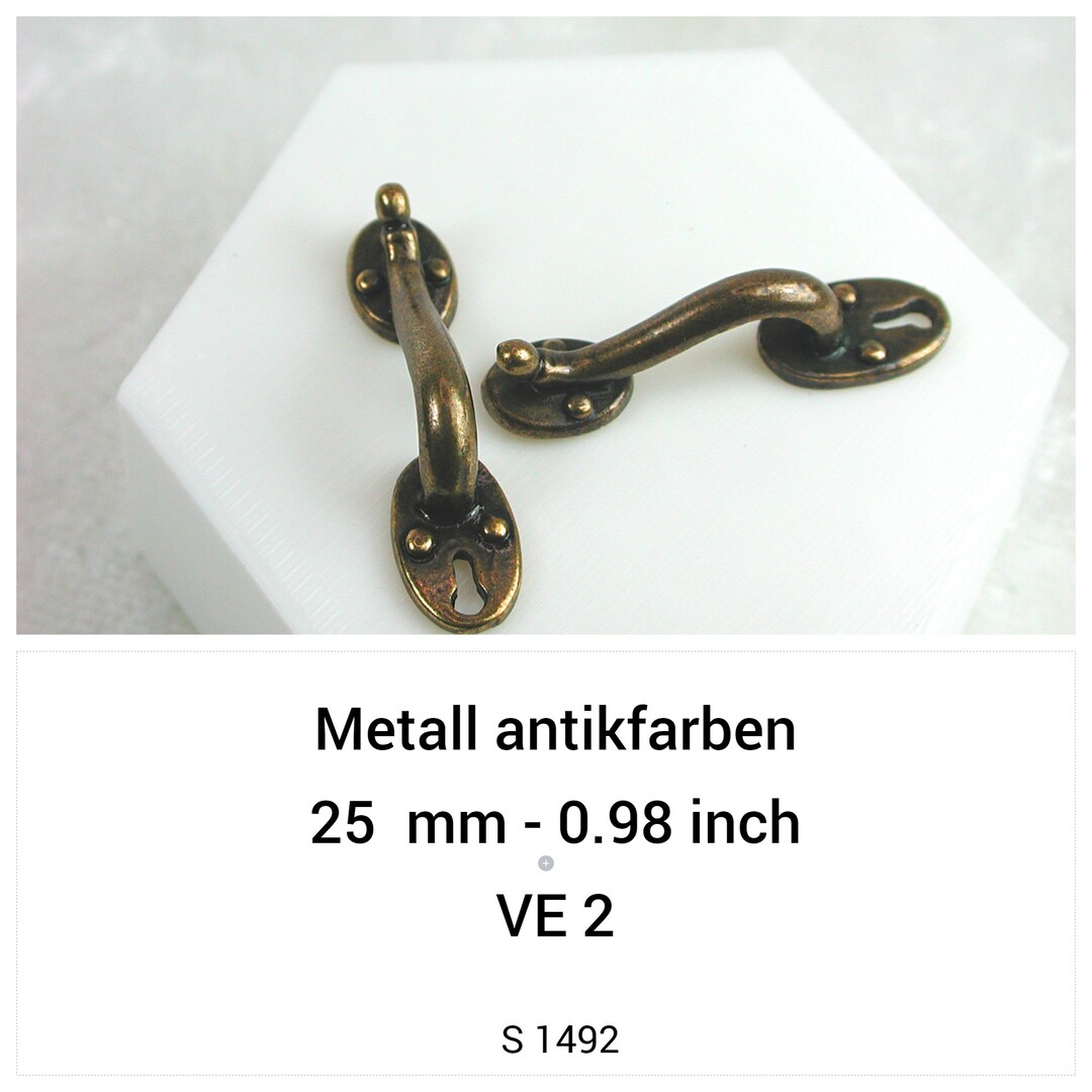 Maniglie Per Porta In Ottone Antico Per Casa Delle Bambole | Scala 1:12 | Confezione Da 2 | Lunghezza 26 Mm | Accessori Miniatura