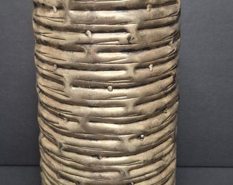 RARE VINTAGE Michael Aram Molten 11" Tapered Vase Beaded Rim Signed Retired