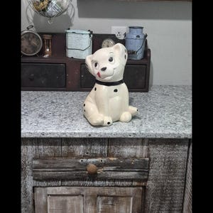 Vintage 1961 McCoy Pottery Seated Dalmatian Puppy Dog Cookie Jar 413 USA